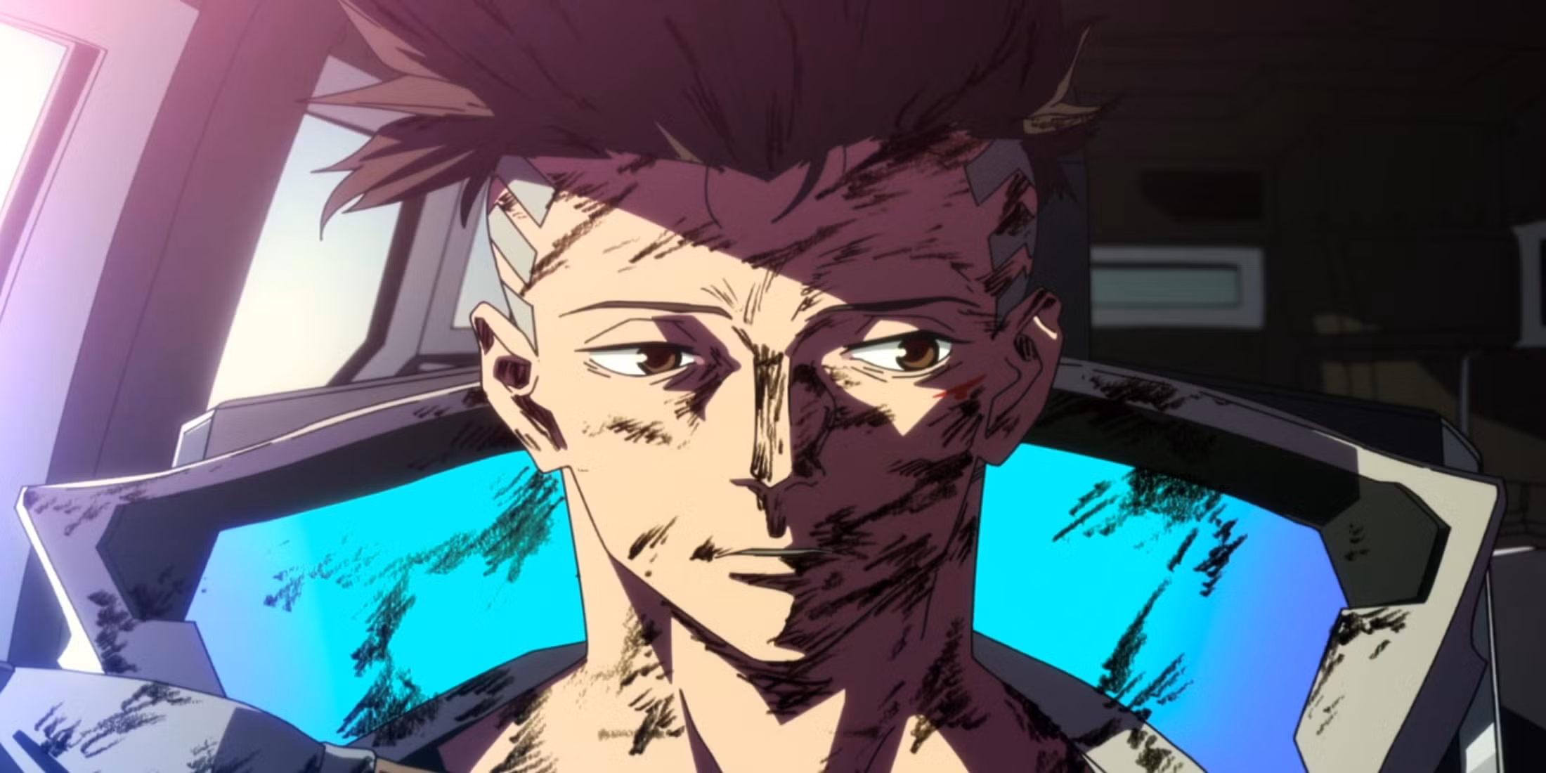 La mirada icónica de David en Cyberpunk: Edgerunners.