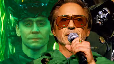 Loki de Tom Hiddleston como el Dios del Tiempo junto a Robert Downey Jr. anunciando que es el Doctor Doom