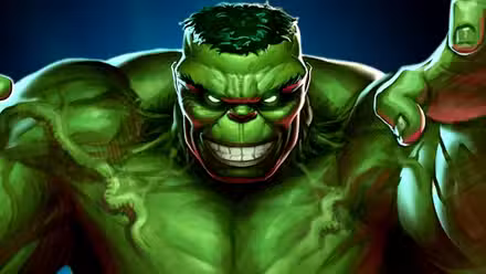 El inmortal Hulk sonríe en el arte de Puzzle Quest de Marvel