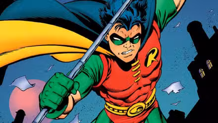 Robin de Tim Drake con el bastón de Bo