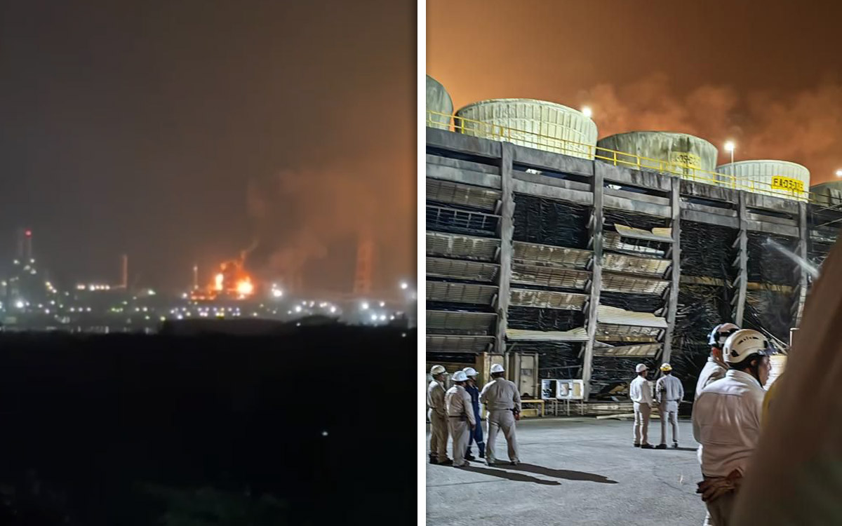 Incendio tras explosión en refinería de Pemex en Salina Cruz deja seis trabajadores lesionados