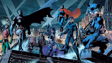 Bat-Familia con Robin Batman James Gordon Catwoman Superman
