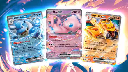 Pokémon 151 Cartas Blastoise, Mew y Charizard.