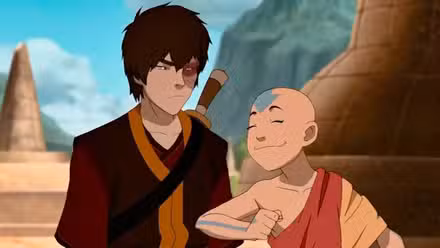 Zuko y un Aang sonriente en Avatar the Last Airbender