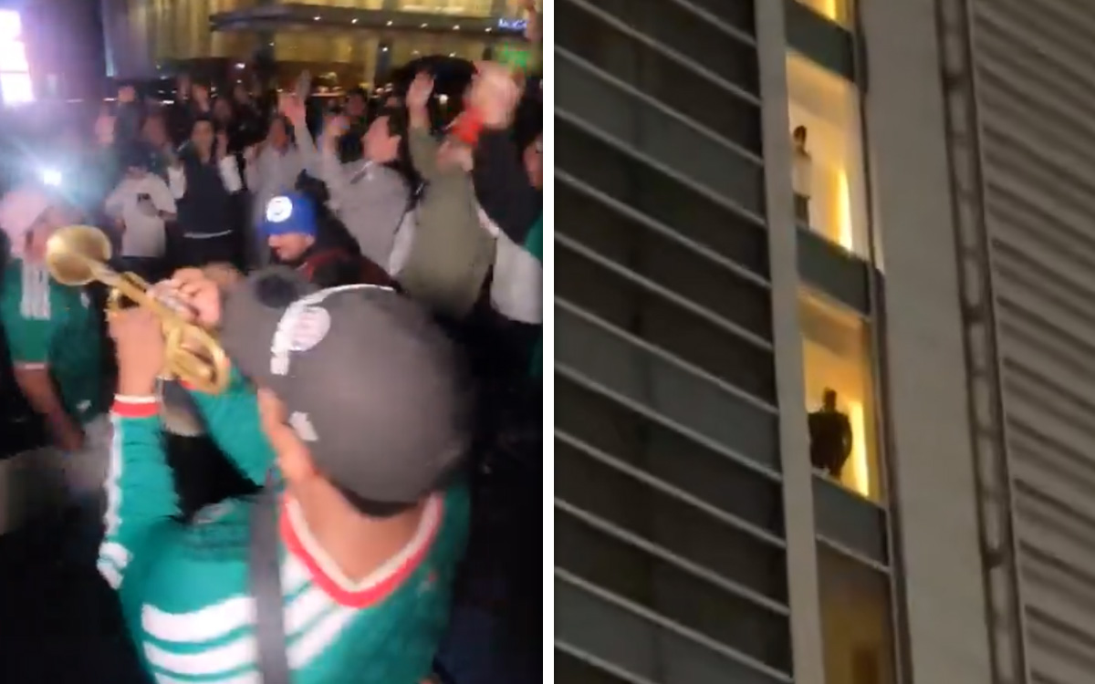 Aficionados mexicanos hicieron ruido frente al hotel de la selección de Ecuador en CDMX