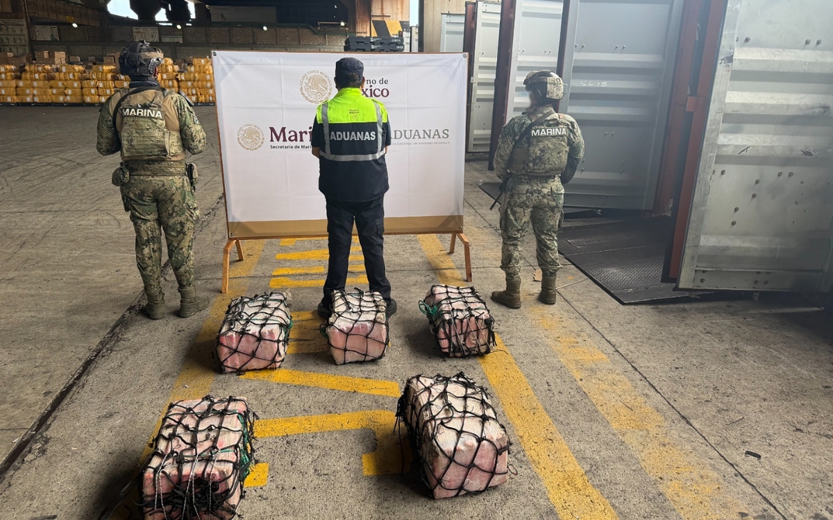 Aseguran 137 kilos de presunta cocaína en puerto de Lázaro Cárdenas; hay cinco detenidos