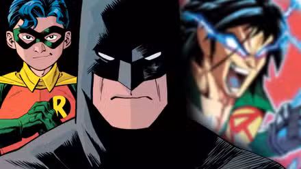 batman y robin tradicionales junto con robin convirtiéndose en super saiyan en el arte tributo a dragon ball z