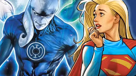 Fondo de Linterna Azul con Kara Zor-El Supergirl luciendo preocupada