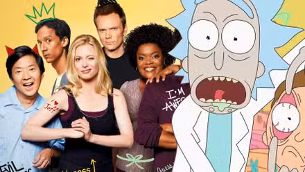 Rick y Morty y el elenco de Community