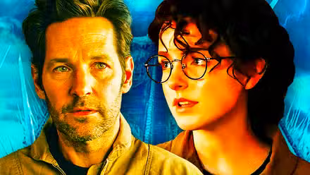 Paul Rudd como Gary Grooberson y Mckenna Grace como Phoebe Spengler en Ghostbusters: Frozen Empire