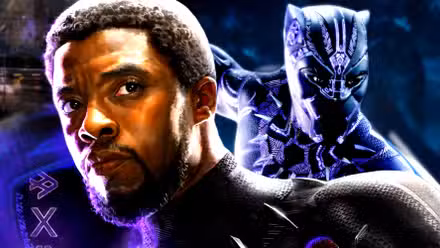 Chadwick Boseman como T'Challa en Black Panther 2018