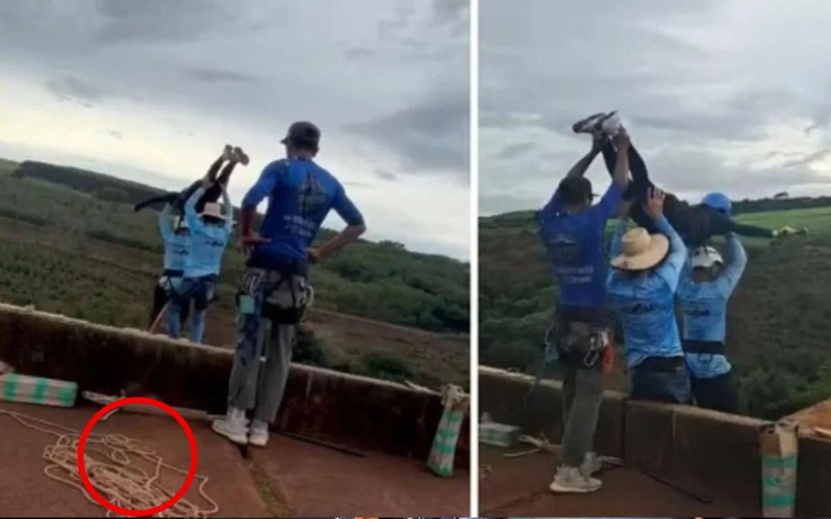 Mujer muere tras ser lanzada desde un puente; trabajadores no le colocaron la cuerda de seguridad