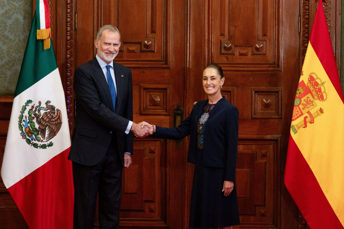 Sheinbaum recibe al rey Felipe VI en Palacio Nacional
