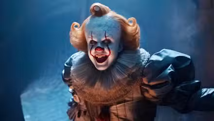 Pennywise de Bill Skarsgard da una sonrisa espeluznante en It: Bienvenido a Derry