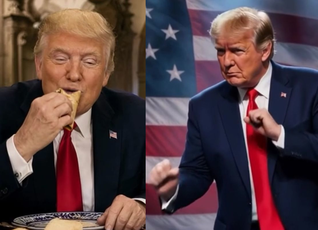 Trump publica video con IA donde aparece comiendo tacos con Sheinbaum