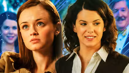 Un recorte de Rory y Lorelai está frente a Lorelai y Richard en Gilmore Girls.