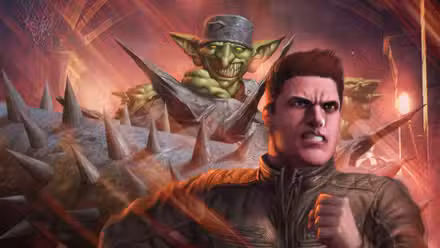 La portada del libro de Dungeon Crawler Carl muestra a Carl huyendo de un duende homocida