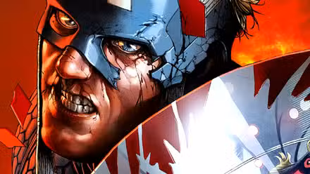 Steve Rogers pelea mientras su disfraz de Capitán América se rompe