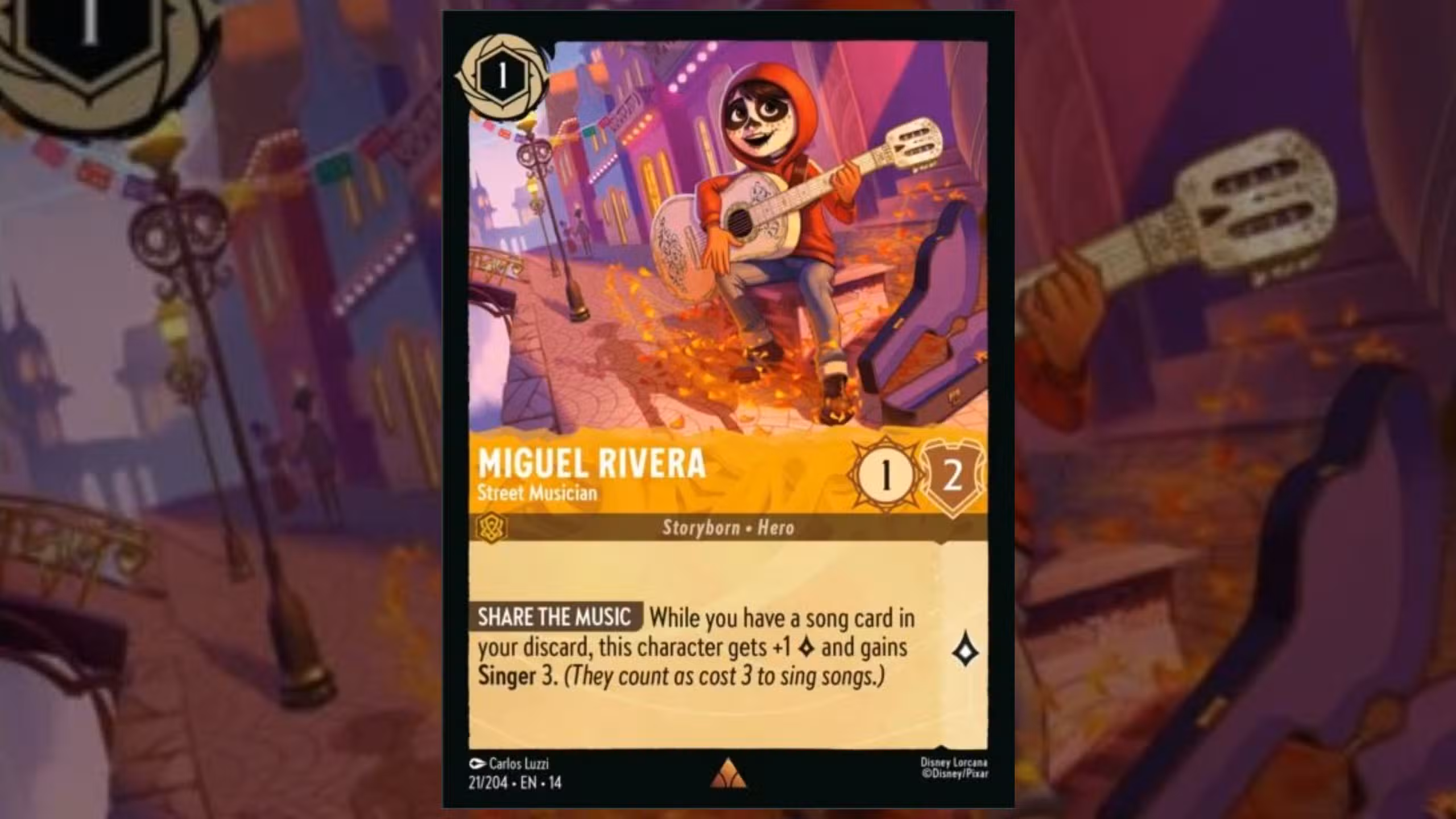 Tarjeta de Miguel Rivera para Lorcana Hyperia City