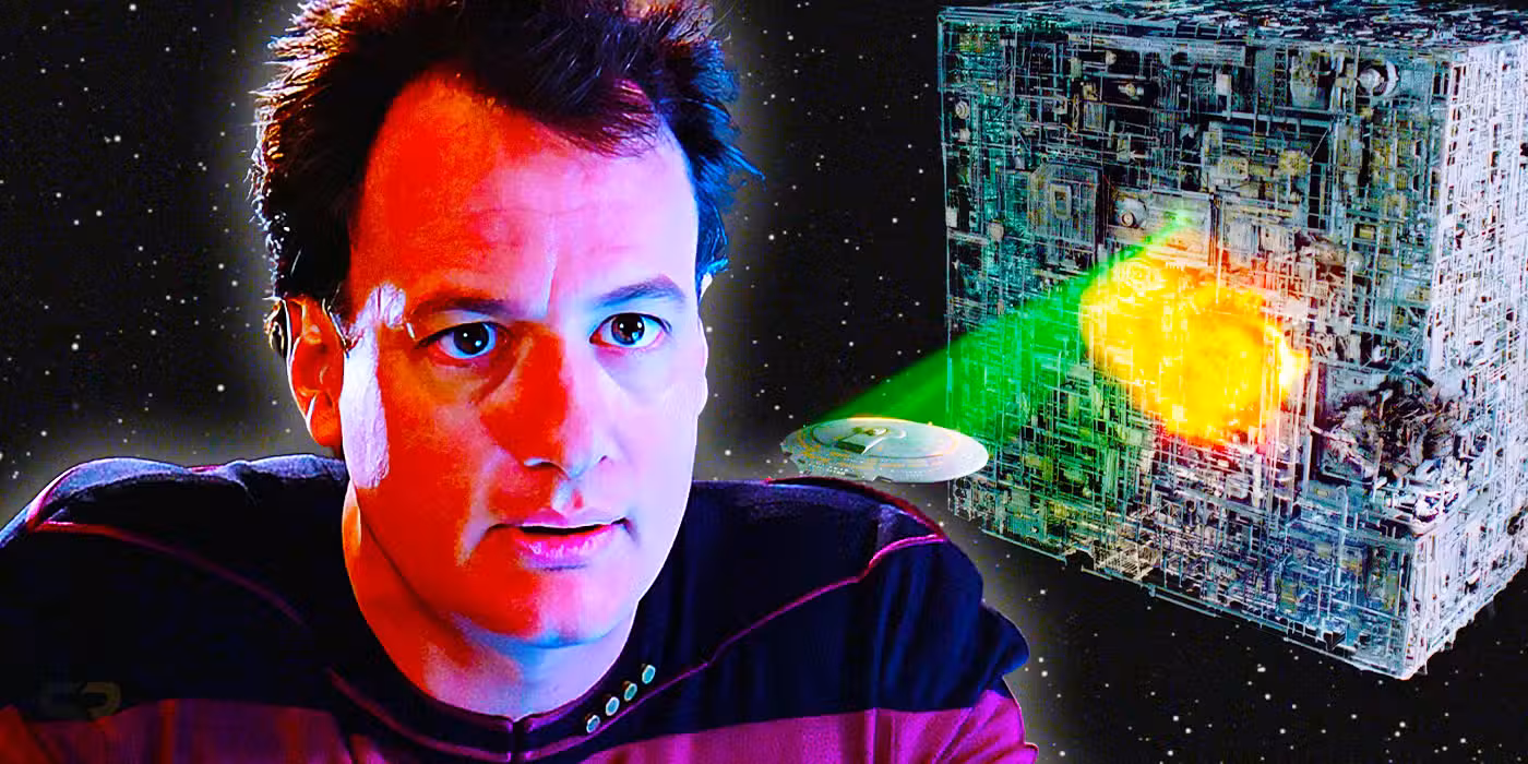 Q, un cubo Borg y el USS Enterprise-D de Star Trek TNG