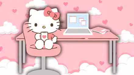 Hello Kitty frente al ordenador - Anime Featured Image