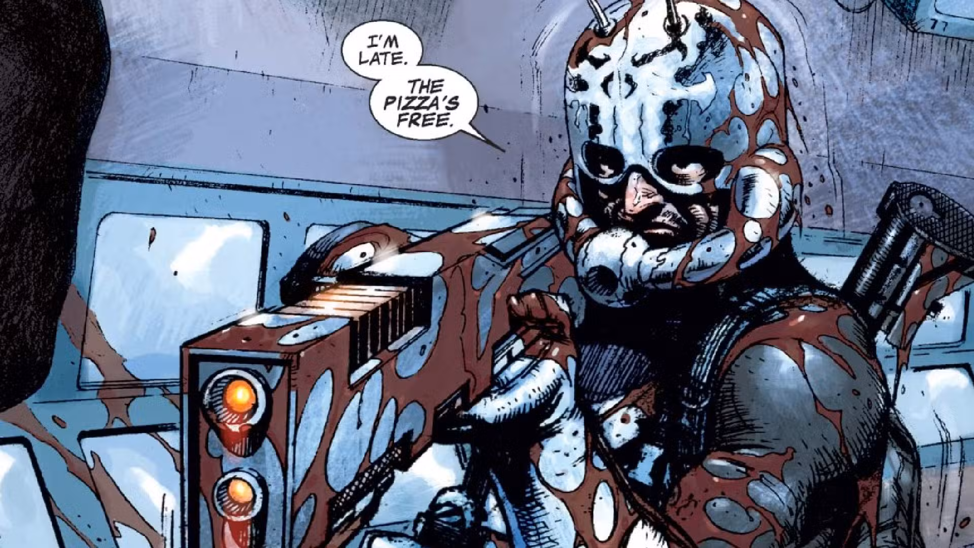 Castigador usando casco de Ant-Man.