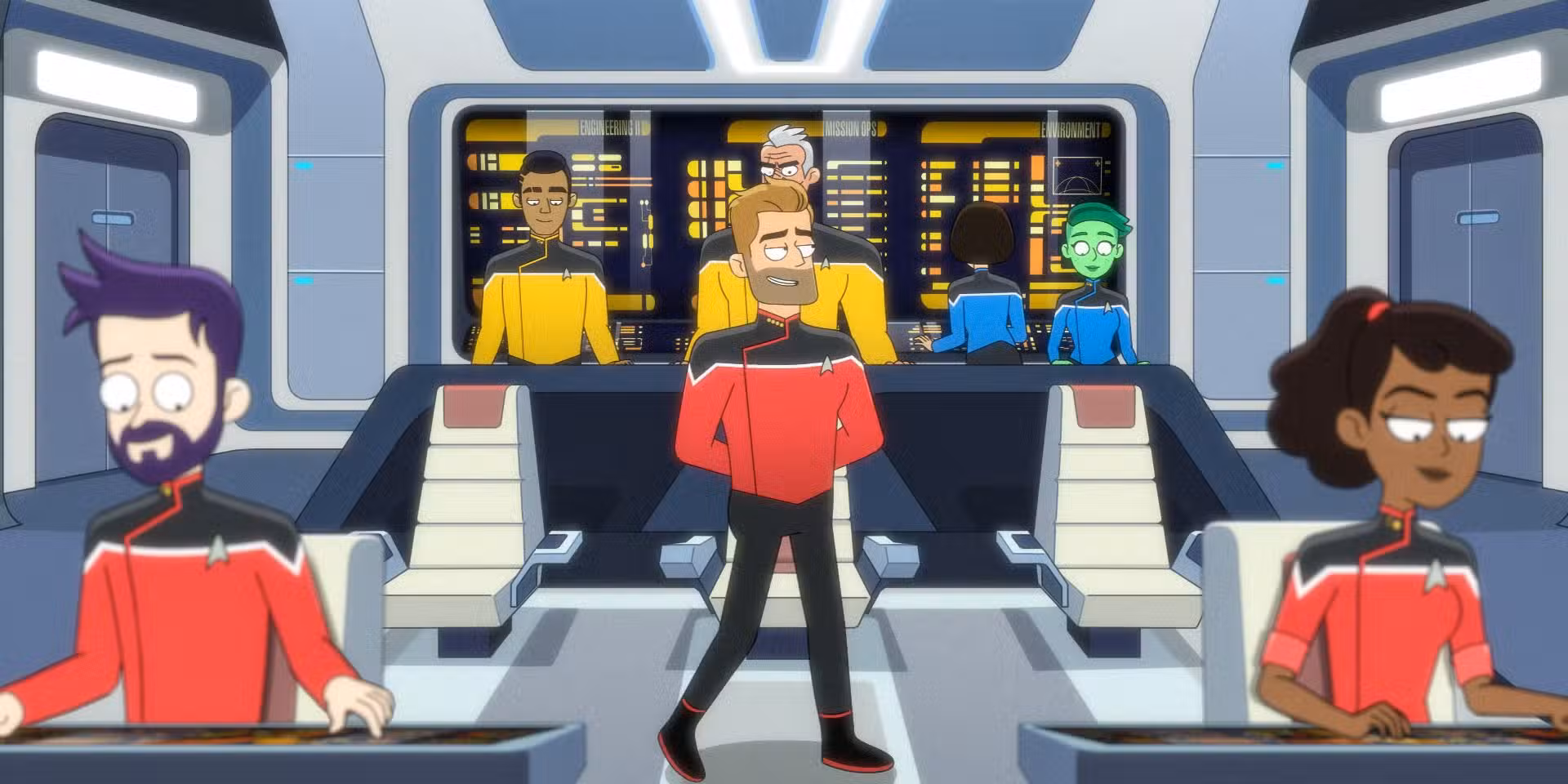 Ransom como el nuevo capitán del USS Cerritos en Star Trek: Lower Decks Temporada 5 Ep 10