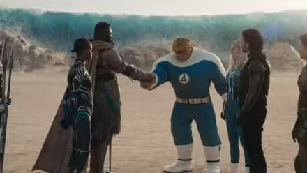 Shuri, M'Baku, The Thing, Sue Storm y Bucky Barnes en Avengers: Doomsday
