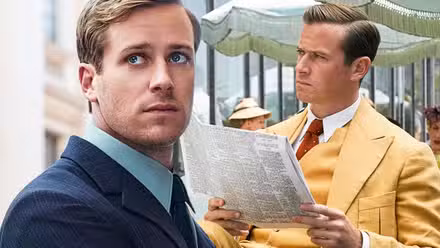 Imagen fusionada de Armie Hammer en El hombre del tío y Rebecca