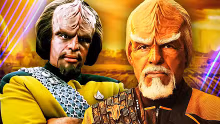 Worf de Star Trek dos versiones una al lado de la otra