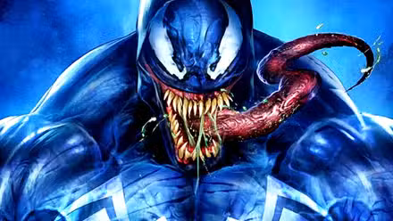 Venom brilla azul en la portada del cómic de Spider-Man