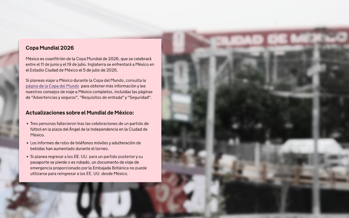 Reino Unido emite alerta de viaje para aficionados que asistirán al México vs. Inglaterra