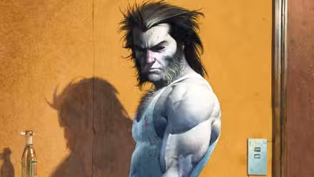 Wolverine mira a la cámara con una camiseta sin mangas en el arte de Marvel Comics de Esad Ribic