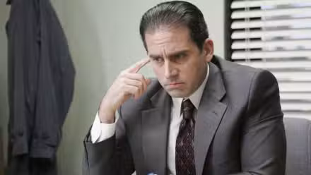 Steve Carell como Michael Scott en la temporada 1 de The Office