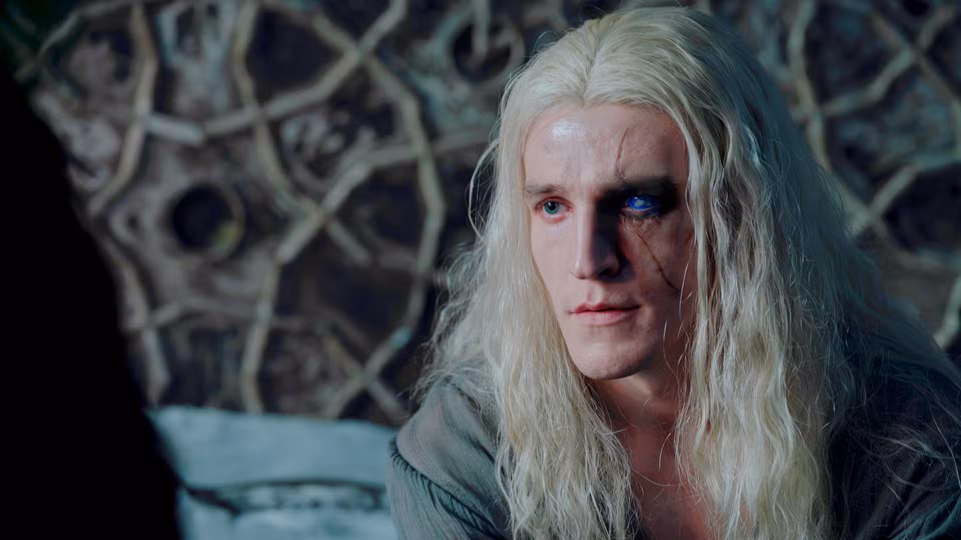Aemond Targaryen (Ewan Mitchell) en el final de la temporada 3 de House of the Dragon