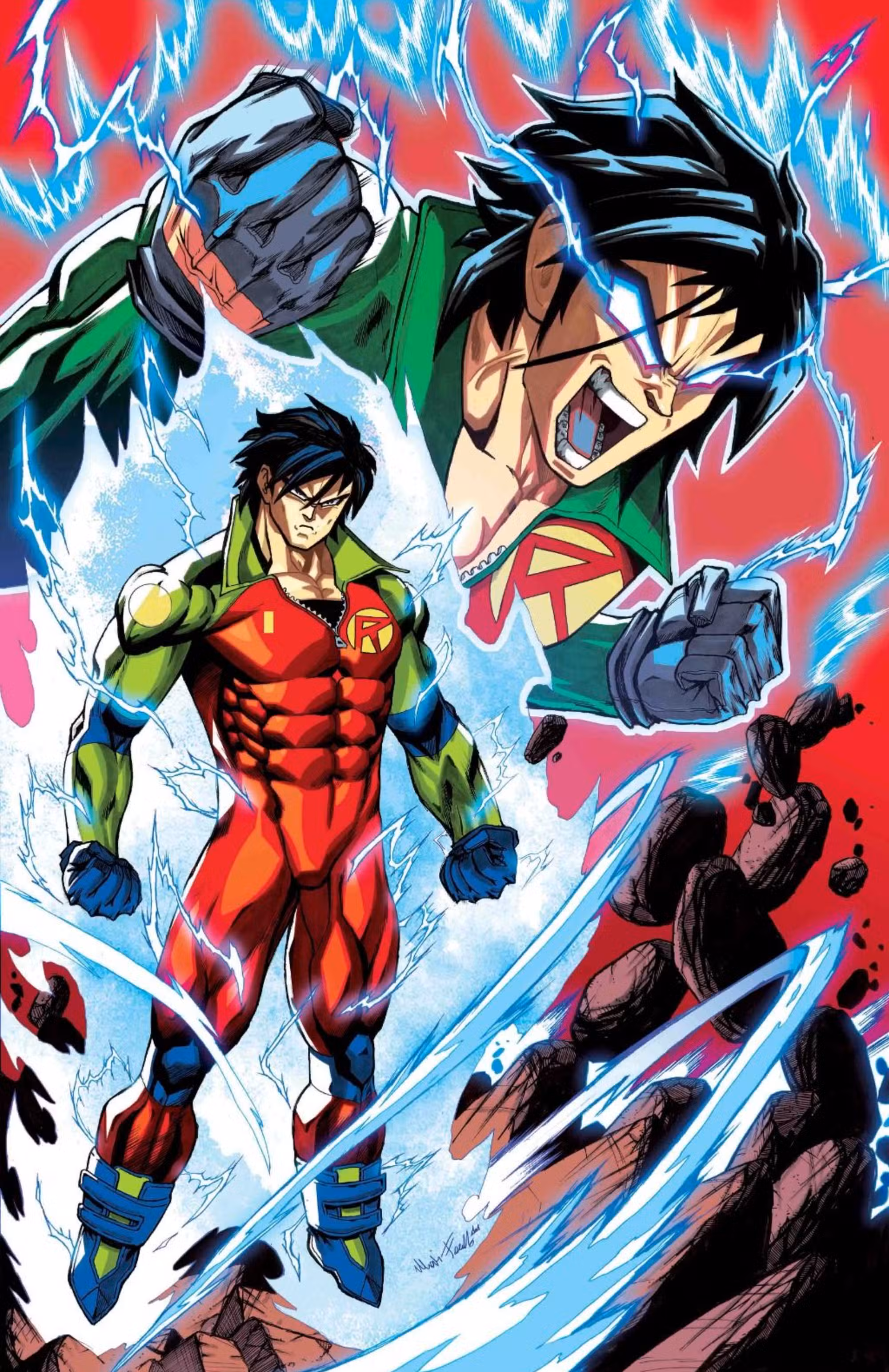 Absolute Batman #20 Jiman Comics Mario 'Fox' Foccillo Variante MOSTRANDO DBZ tributo a Robin