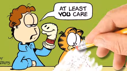 garfield menos garfield portada del libro de garfield siendo borrado