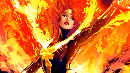 Jean Grey envuelve su cuerpo en el poder cósmico de la Fuerza Fénix en la portada del cómic de X-Men