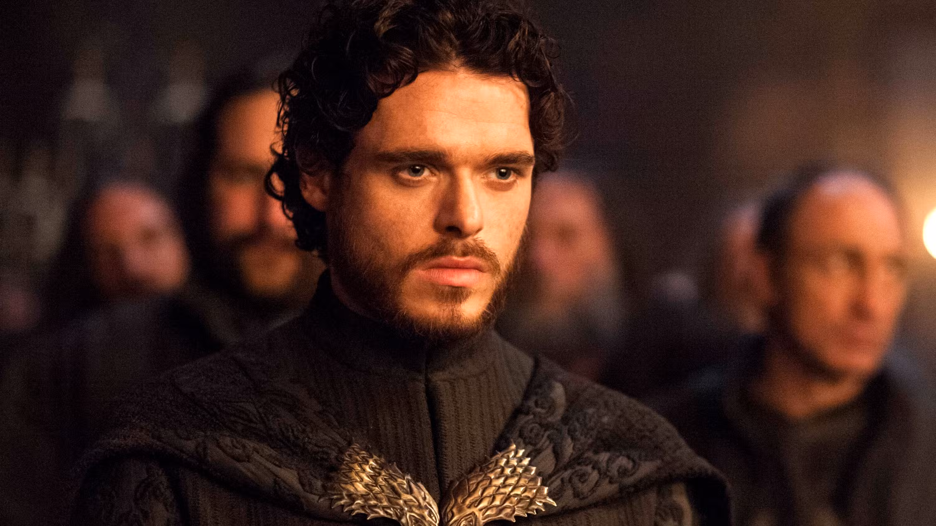 Richard Madden como Robb Stark en la Boda Roja en la tercera temporada de Juego de Tronos