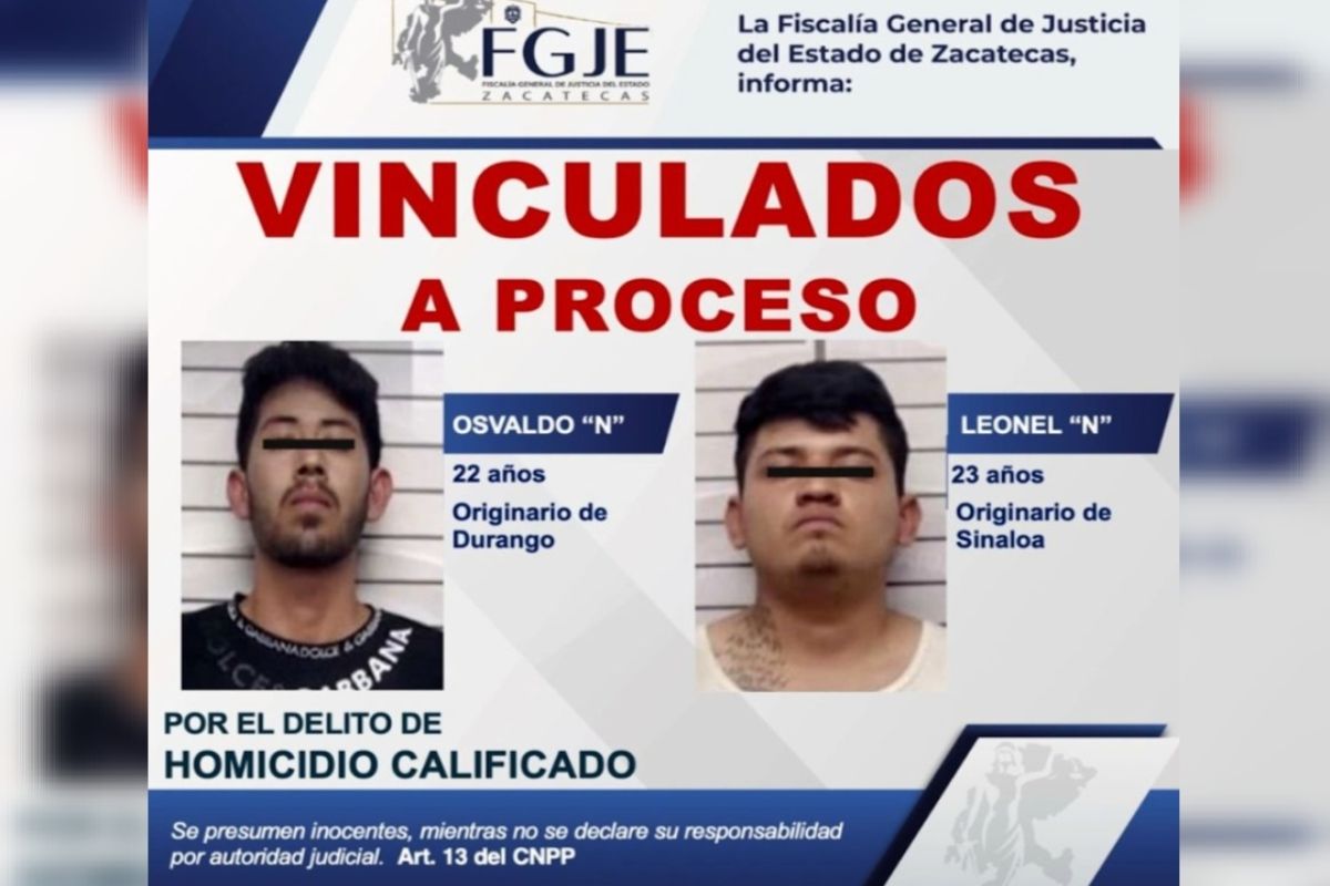 Dos jóvenes son vinculados por masacre en Zacatecas