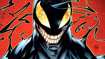 Venom sonríe mientras mira a MJ en el arte de Marvel Comics de Adam Kubert