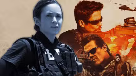 Montaje fotográfico de Emily Blunt y Sicario 2.