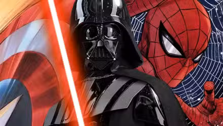 Darth Vader con Spider-Man y Capitán América Imagen personalizada de Marvel