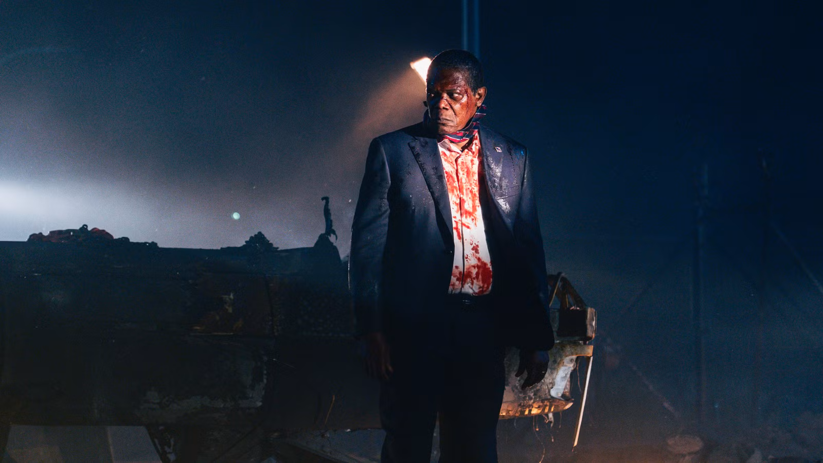 El presidente de Samuel L.Jackson defiende a Estados Unidos con un arma secreta en el tráiler de Bloody The Beast