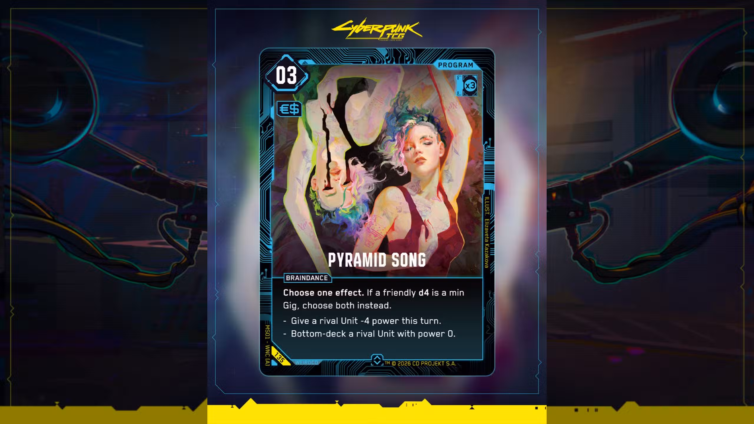 Tarjeta de canción de pirámide Cyberpunk TCG