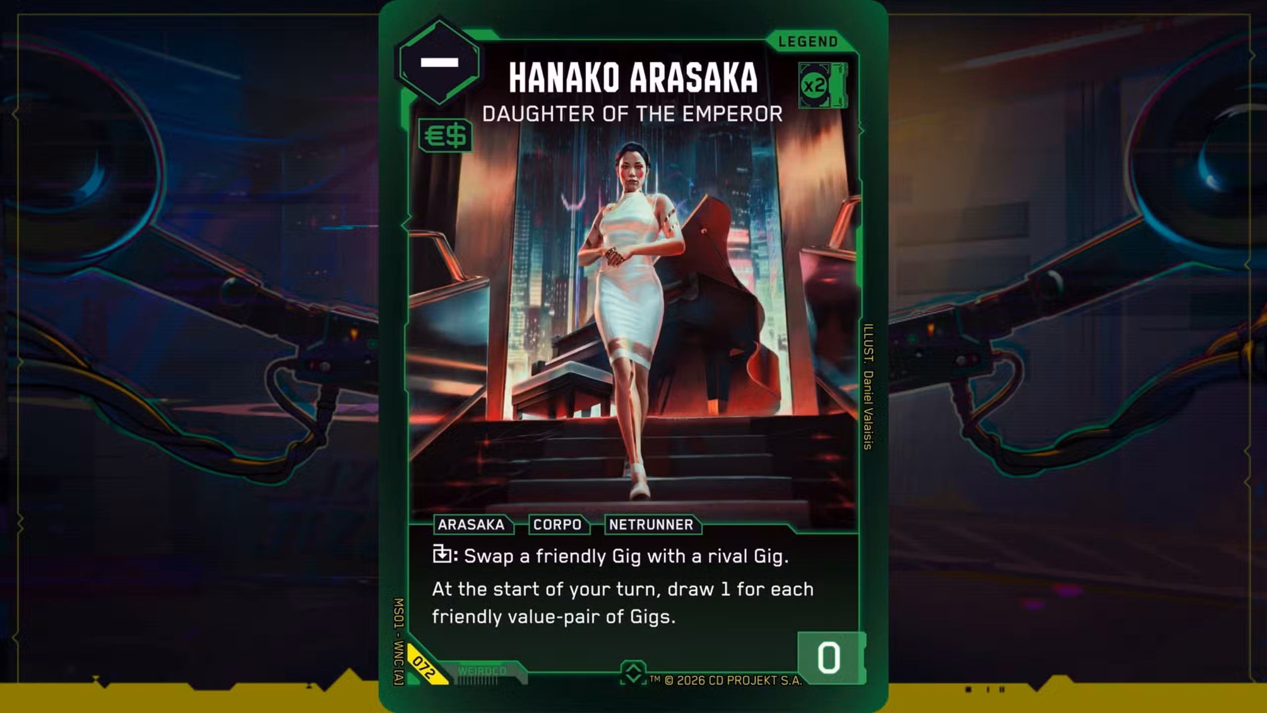 Tarjeta Cyberpunk TCG Hanako Arasaka Hija del Emperador