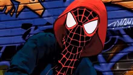 Miles Morales posa frente a una pared con graffiti en la portada del cómic de Spider-Man