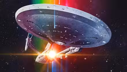 Póster de la película Star Trek que muestra la empresa.