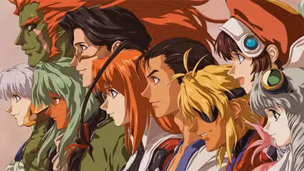 Los miembros del partido de Xenogears.
