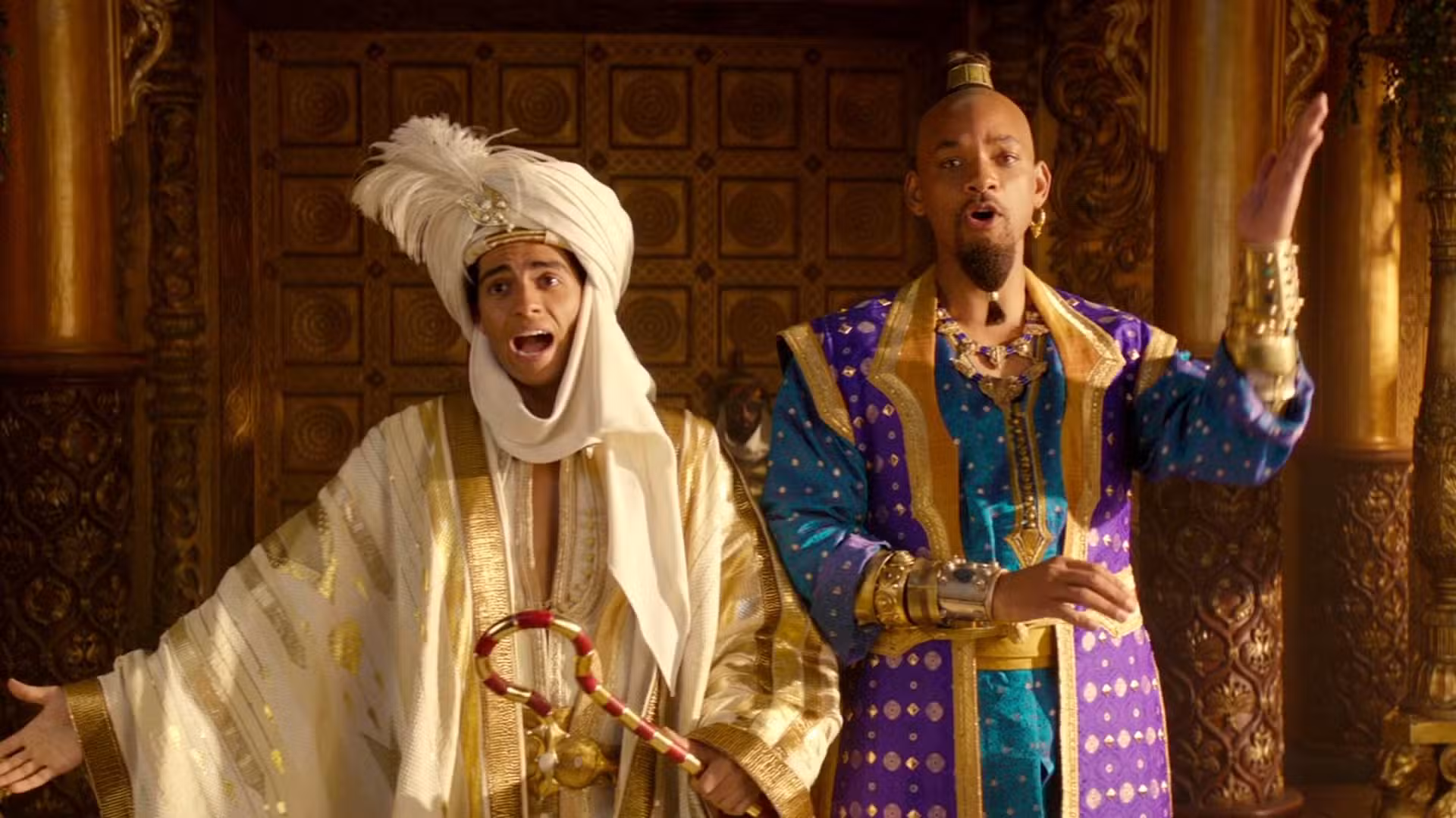 Aladdin y el Genio hablan en la película live-action de Disney